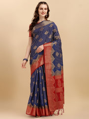 Navy Blue Banarasi Weaving Saree