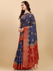 Navy Blue Banarasi Weaving Saree