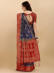 Navy Blue Banarasi Weaving Saree