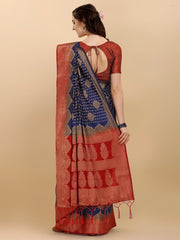 Navy Blue Banarasi Weaving Saree