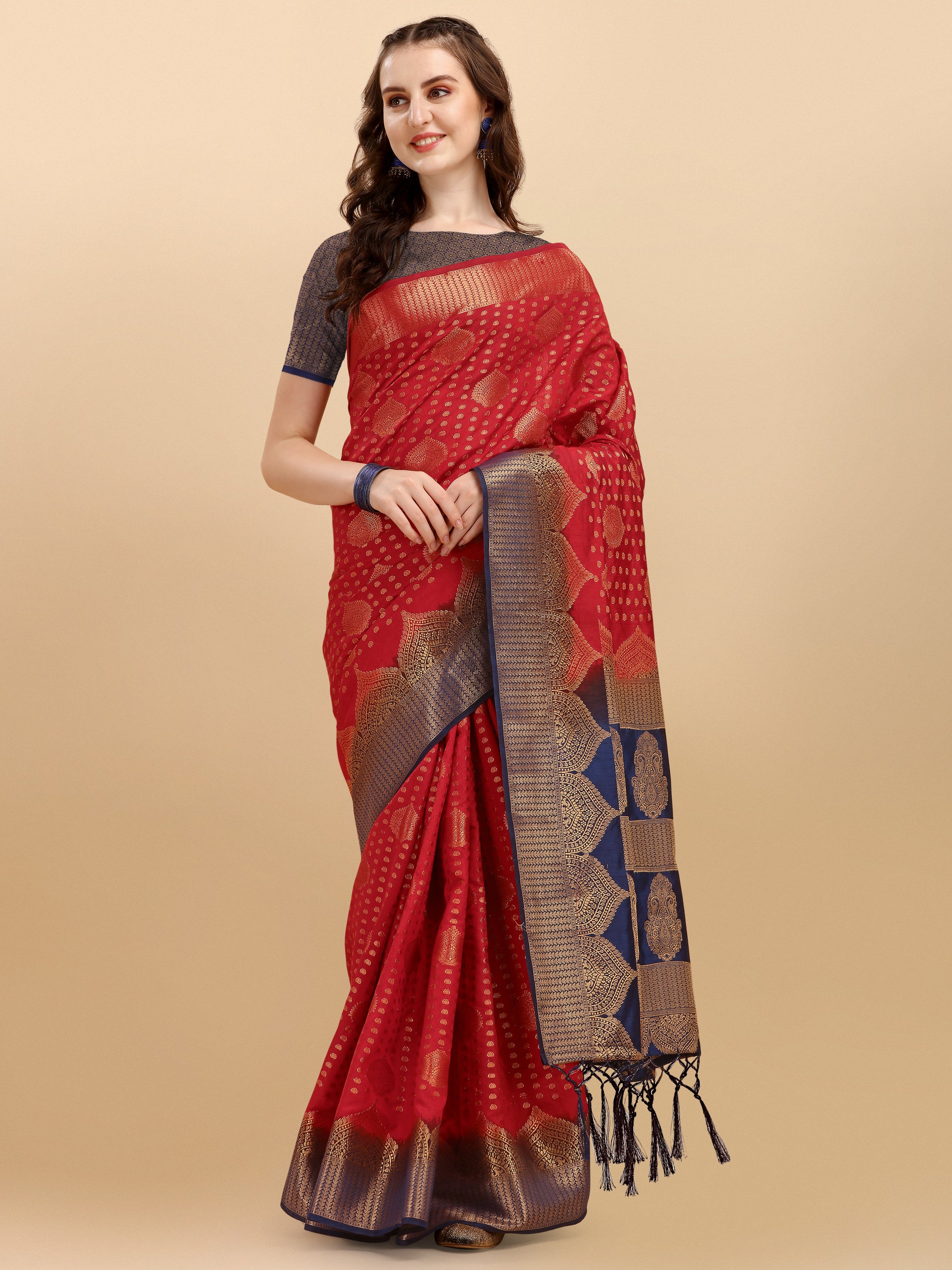 Red Banarasi Weaving Saree
