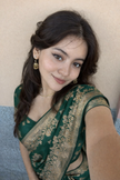 Dark Green Banarasi Silk Zari Saree Styled by Tanya