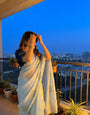 Light Blue jimmmy Choo Sequins Saree Styled by Ishaya