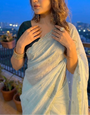 Light Green jimmmy Choo Sequins Saree Styled by Ishaya