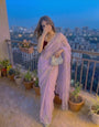 Light Pink jimmmy Choo Sequins Saree Styled by Ishaya