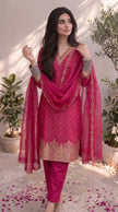 Rani Pink Chanderi Silk Stitched Suit Set