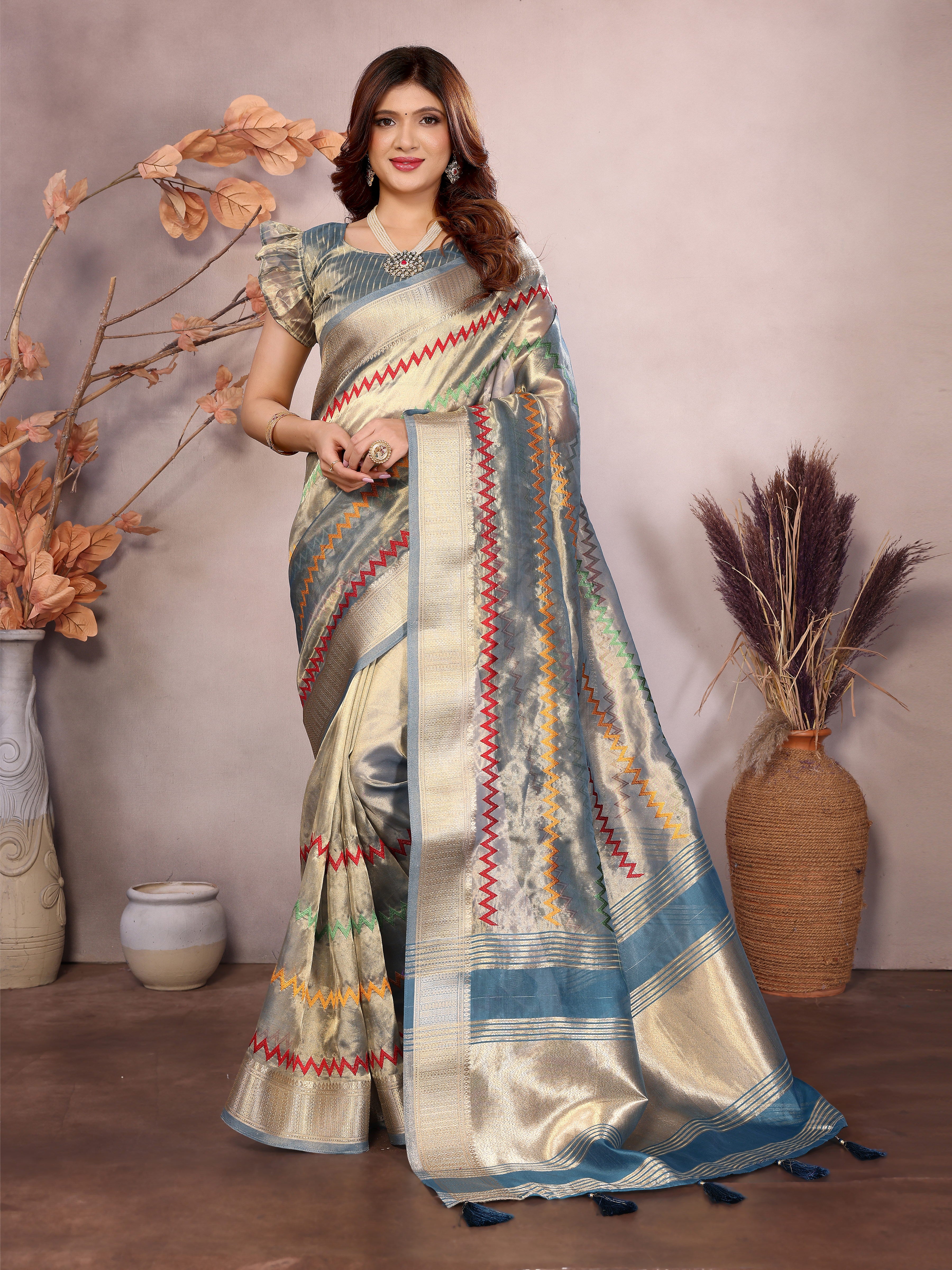 Soft cotton silk saree for festive occasions