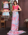 Pink Ready To Wear Shibori Print Saree
