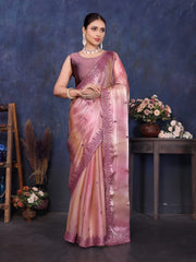 Pink Pure and Soft Jimmy choo Designer saree