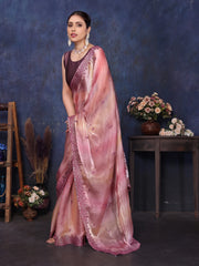 Pink Pure and Soft Jimmy choo Designer saree