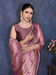 Pink Pure and Soft Jimmy choo Designer saree
