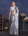 Grey Pure and Soft Jimmy choo Designer saree