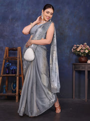Grey Pure and Soft Jimmy Choo Designer saree