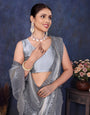 Grey Pure and Soft Jimmy Choo Designer saree