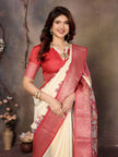 White Jacquard Morni Printed Saree
