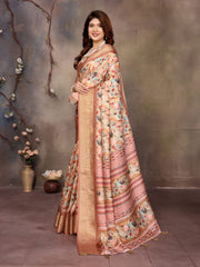 Soft Beige Dola Jacquard Geometric Stone Digital Print