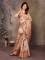 Soft Beige Dola Jacquard Geometric Stone Digital Print