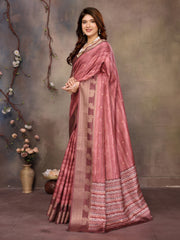 Wine Banarasi Jacquard Abstract Digital Print