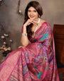 Rani Pink Dola jacquard with Rajasthani jhalak Digital Print