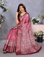 Wine Dola Jacquard Kalamkari Inspired Digital Print