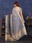Grey Cotton Tissue Silk Sequence work Saree