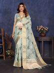 Blue Viscose Thread Work Saree