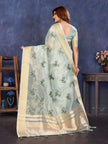 Blue Viscose Thread Work Saree