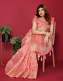 Pink Cotton Silk Thread Work Saree