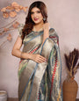 Rama Kashmiri Zari work Saree