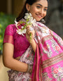 Light Pink Pure Cotton Printed Saree