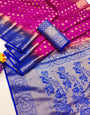 Rani Pink Banarasi Jacquard Weave Saree