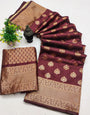 Maroon Banarasi Silk Jacquard Work Saree