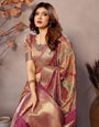 Wine Kashmiri Zari work Saree