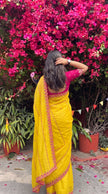 Yellow Soft Georgette Embroidery Saree Styled By Neha