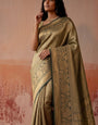 Mehndi Green Leheriya Pattern Banarasi Silk Zari Saree
