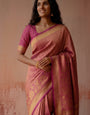 Pink Leheriya Pattern Banarasi Silk Zari Saree