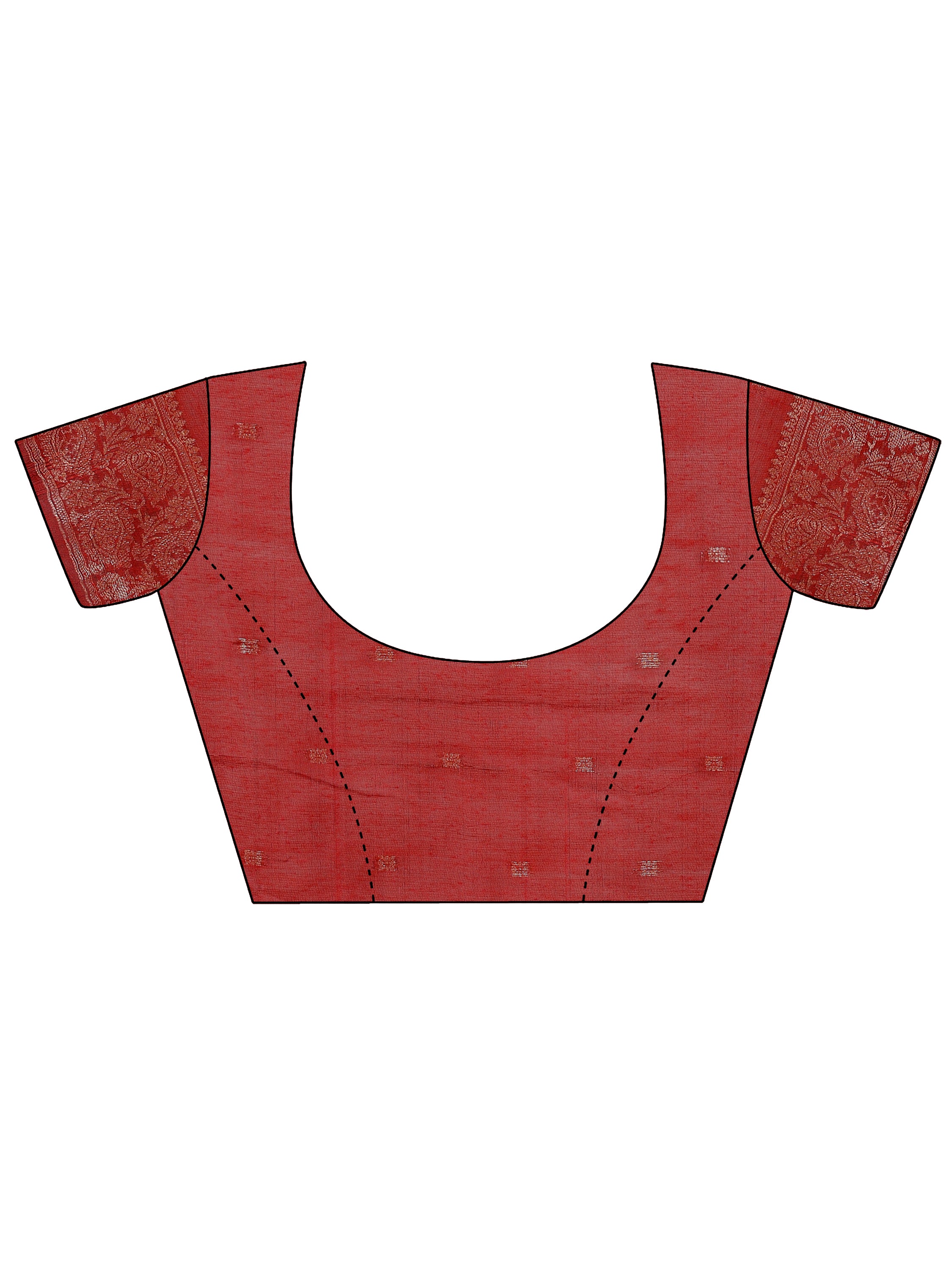 Blouse Design for Red Cotton saree