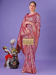 Pink Traditional Pure Cotton Saree