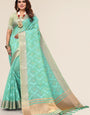 Green Linen designer saree