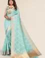 Light Green Linen designer saree