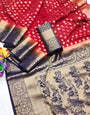 Red Banarasi Jacquard Weave Saree