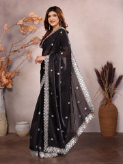 black barbari jimmy choo silk saree design