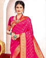 Rose Pink Handloom Weaving Zari Paithani Silk Saree