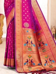 Traditonal paithani Silk zari handloom saree for navratri