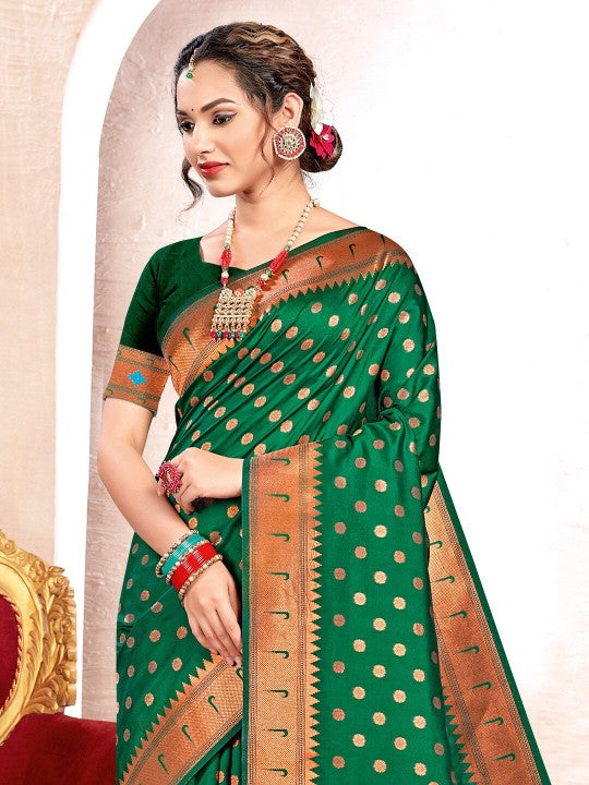 Paithani Handloom Silk Saree For navratri pooja