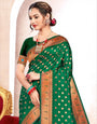 Green Handloom Weaving Zari Paithani Silk Saree