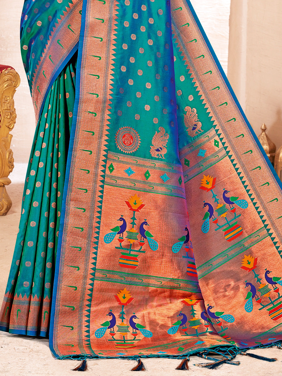 paithani Silk Zari woven handloom Silk saree