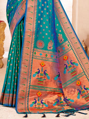 paithani Silk Zari woven handloom Silk saree