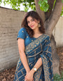 Blue Vichitra Silk Traditional Bandhani Saree