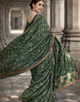 Green Gujarati Bandhani Saree